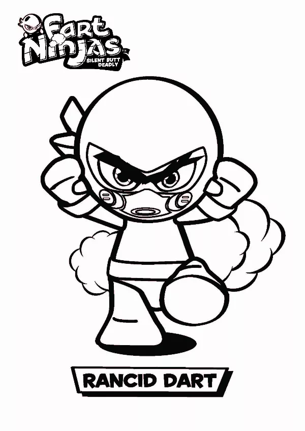 Fart Ninjas Rancid Dart Colouring Sheet